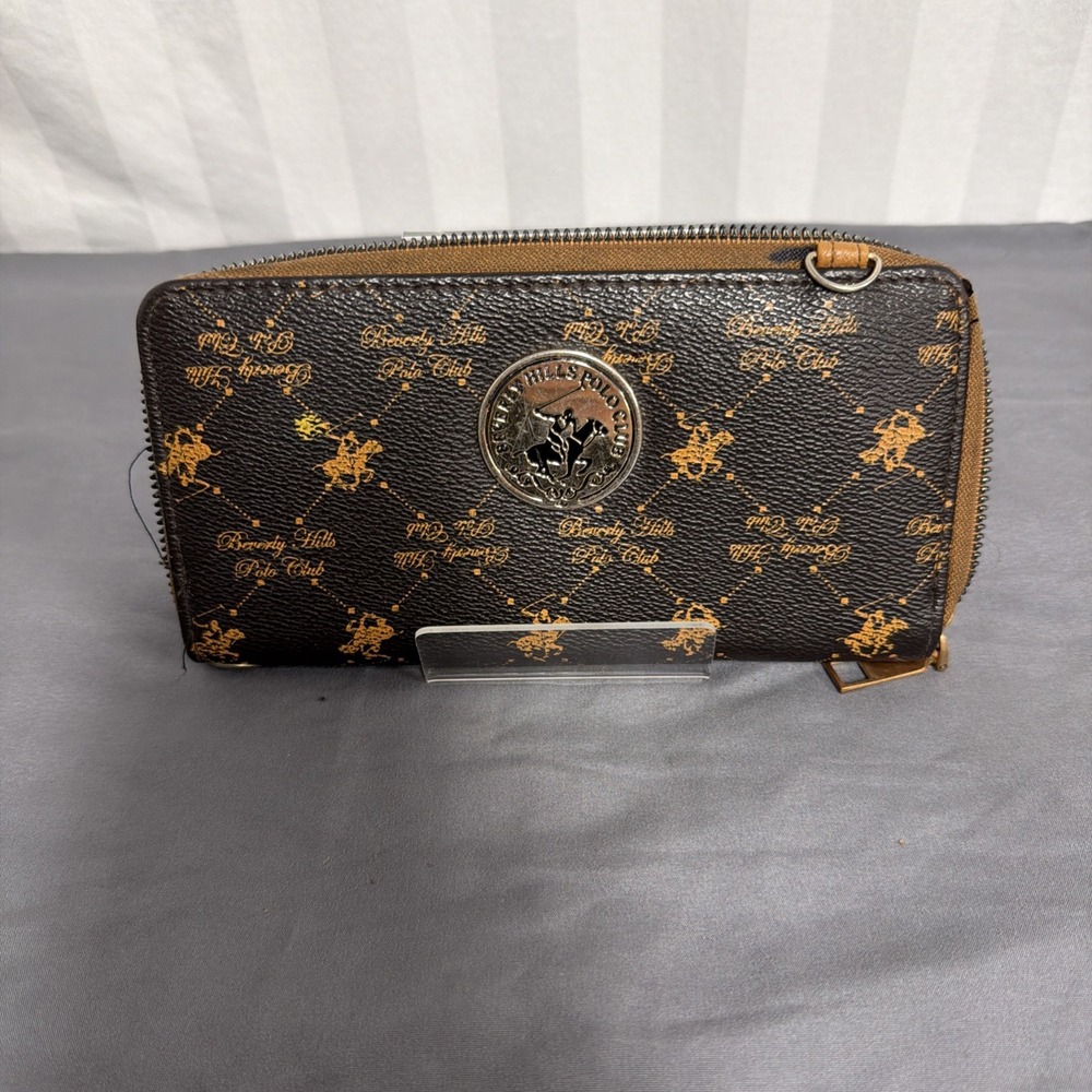 BEVERLY‎ HILLS POLO CLUB Women's Wallet Brown w/Goldw